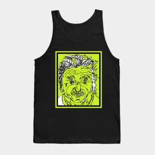 Albert Einstein Pop Art: Green Border Tank Top